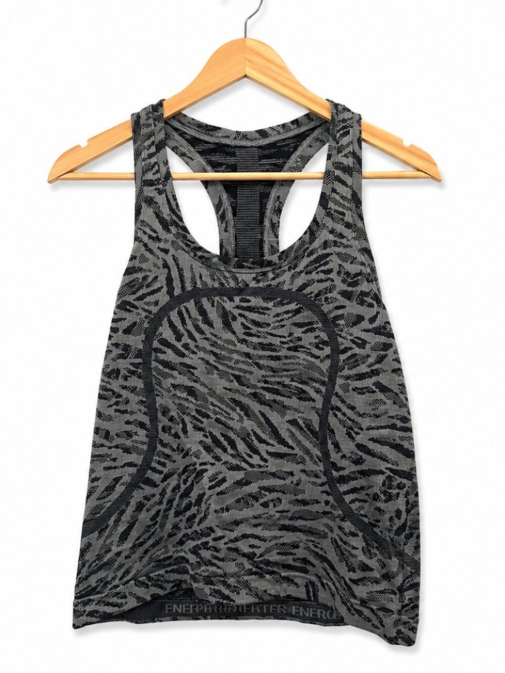 lululemon Gray & Black Animal Print Racerback Athletic Tank Top